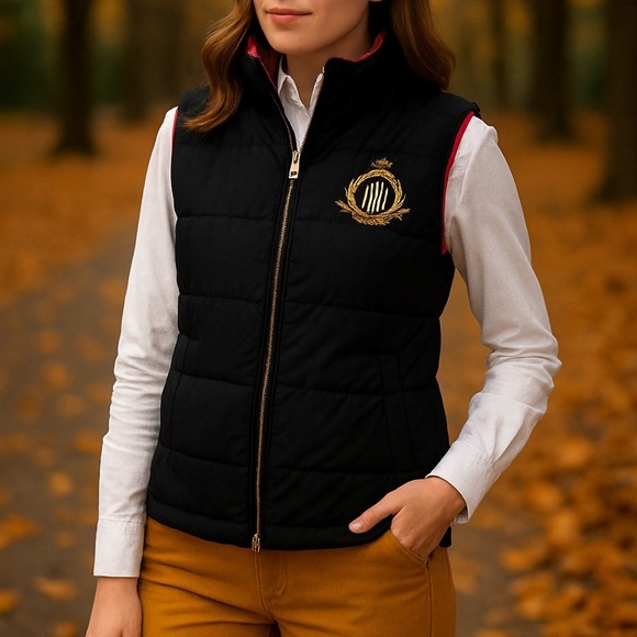 Ralph Lauren Reversible Puffer Vest Women Large Preppy Outerwear Casual Winter - Picture 10 of 10